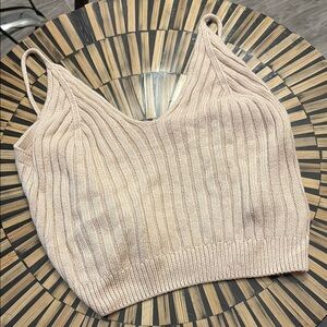Knit 🧶 Oatmeal Beige Soft Stretchy Cami Tank Top